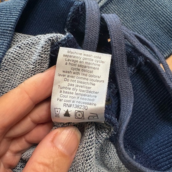 GUC Pam & Gela- Indigo Wash Side Lace-Up Sweatshirt. Size L - Picture 7 of 10